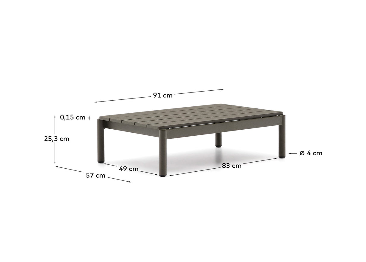 Couchtisch Sorells aus grünem Aluminium 52,4 x 91 cm - ZEN ZONE Furniture
