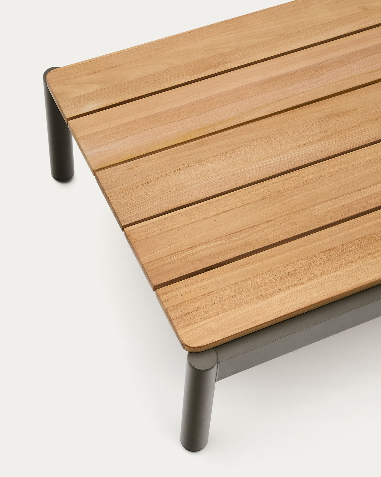 Couchtisch Sorells aus grünem Aluminium und Teakholz 52,4 x 91 cm FSC 100% - ZEN ZONE Furniture