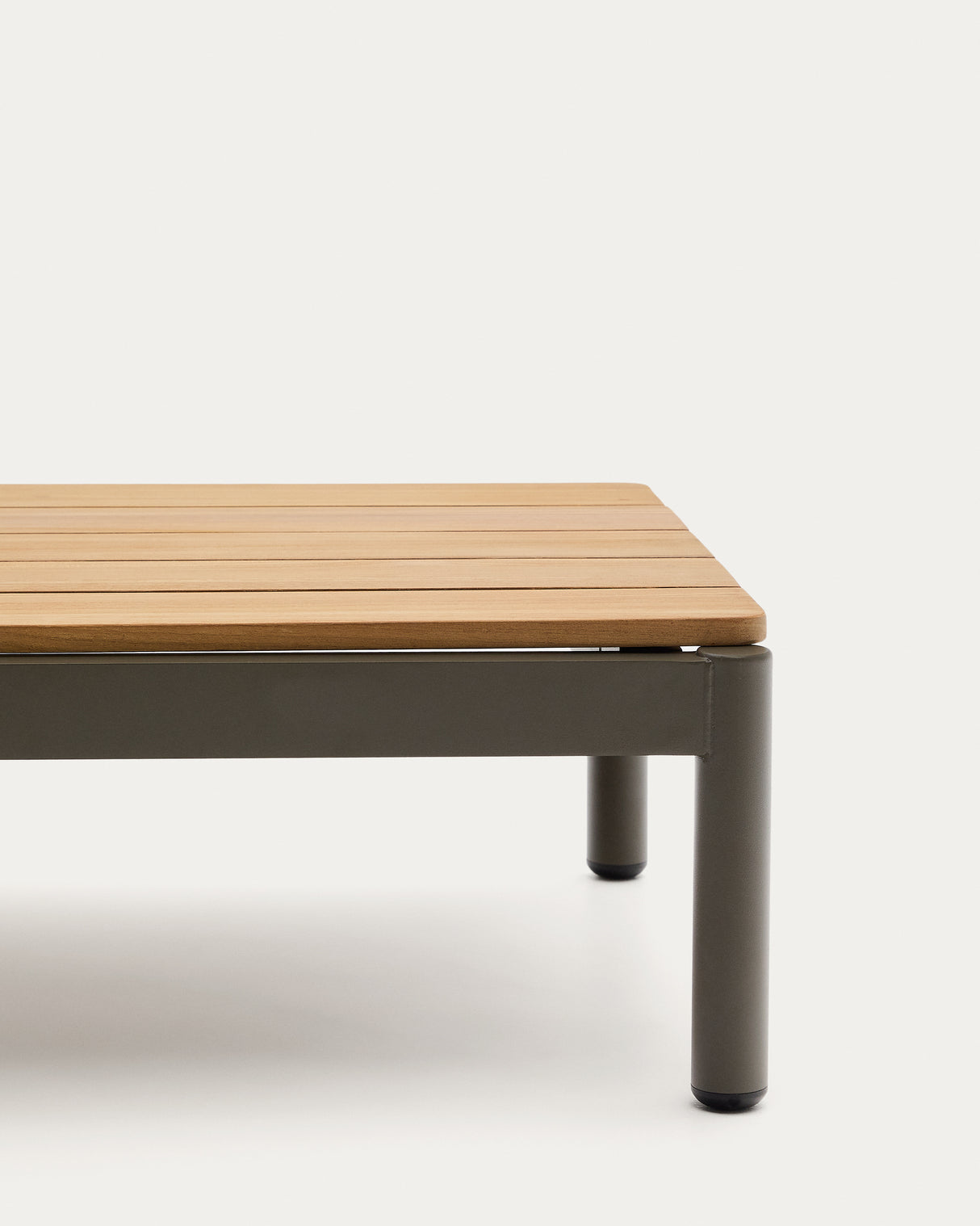 Couchtisch Sorells aus grünem Aluminium und Teakholz 52,4 x 91 cm FSC 100% - ZEN ZONE Furniture