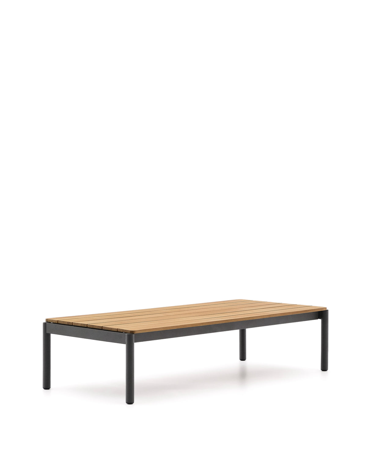 Couchtisch Sorells aus grauem Aluminium und Teakholz 63 x 144,6 cm FSC 100% - ZEN ZONE Furniture