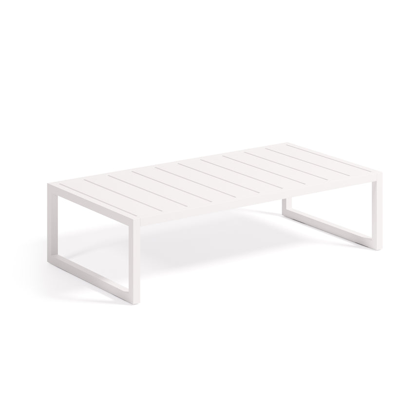 Couchtisch Comova 100% outdoor aus Aluminium weiß 60 x 114 cm - ZEN ZONE Furniture