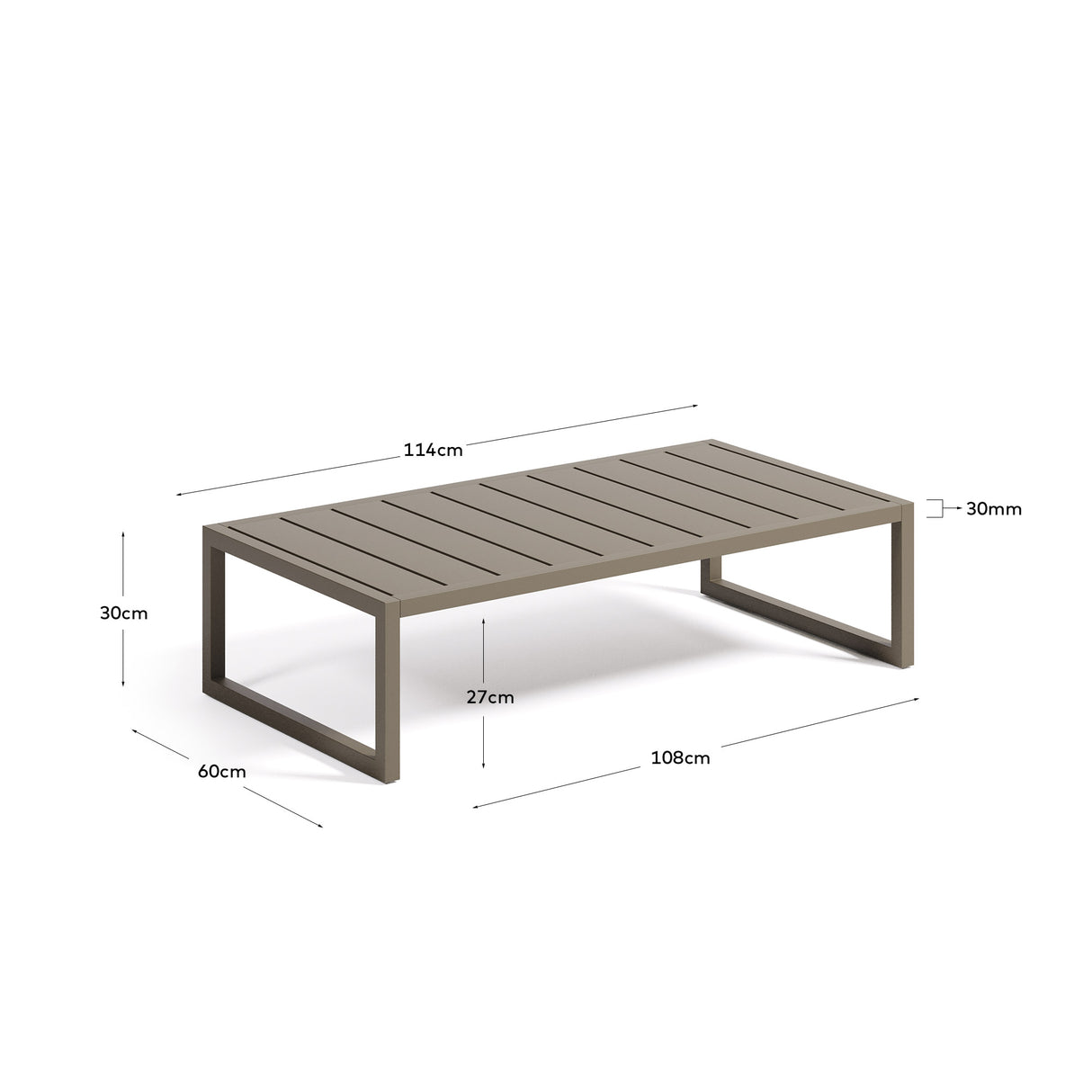 Comova Couchtisch 100% outdoor aus Aluminium grün 60 x 114 cm - ZEN ZONE Furniture