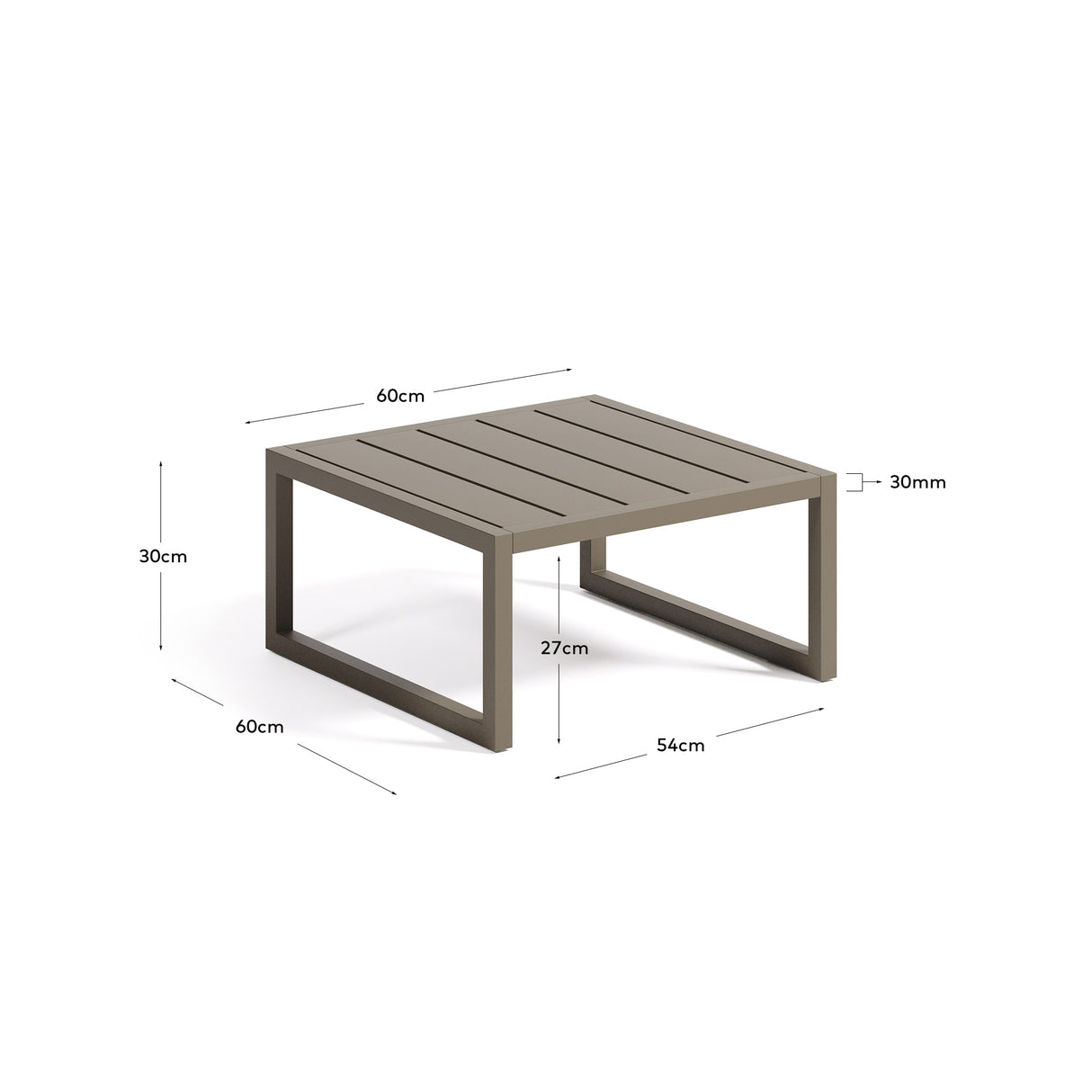 Comova Beistelltisch 100% outdoor aus Aluminium grün 60 x 60 cm - ZEN ZONE Furniture