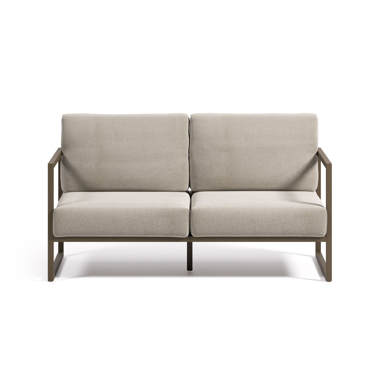 Comova 2-Sitzer Sofa 100% outdoor hellgrau und Aluminium grün 150 cm - ZEN ZONE Furniture