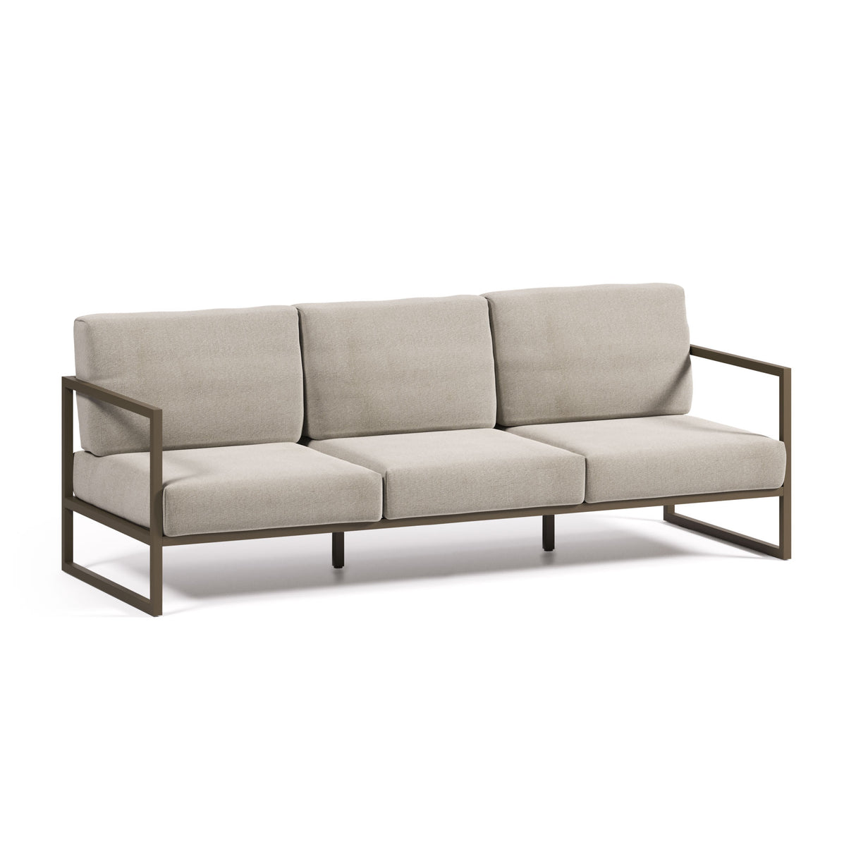 Comova 3-Sitzer Sofa 100% outdoor hellgrau und Aluminium grün 222 cm - ZEN ZONE Furniture