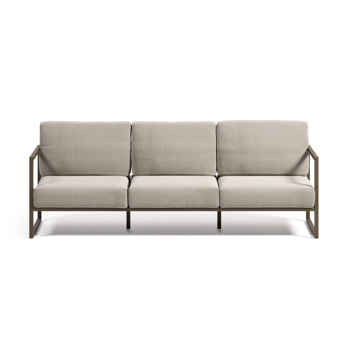 Comova 3-Sitzer Sofa 100% outdoor hellgrau und Aluminium grün 222 cm - ZEN ZONE Furniture