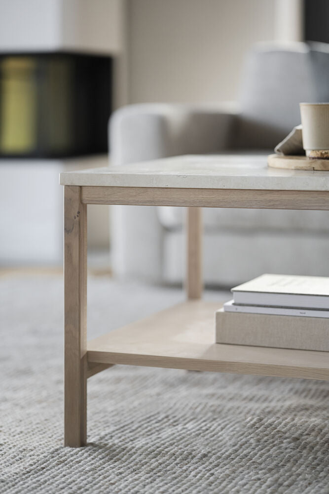 ORWEL Couchtisch Beige/Weiß pigmentiert 140x60x45cm - ZEN ZONE Furniture