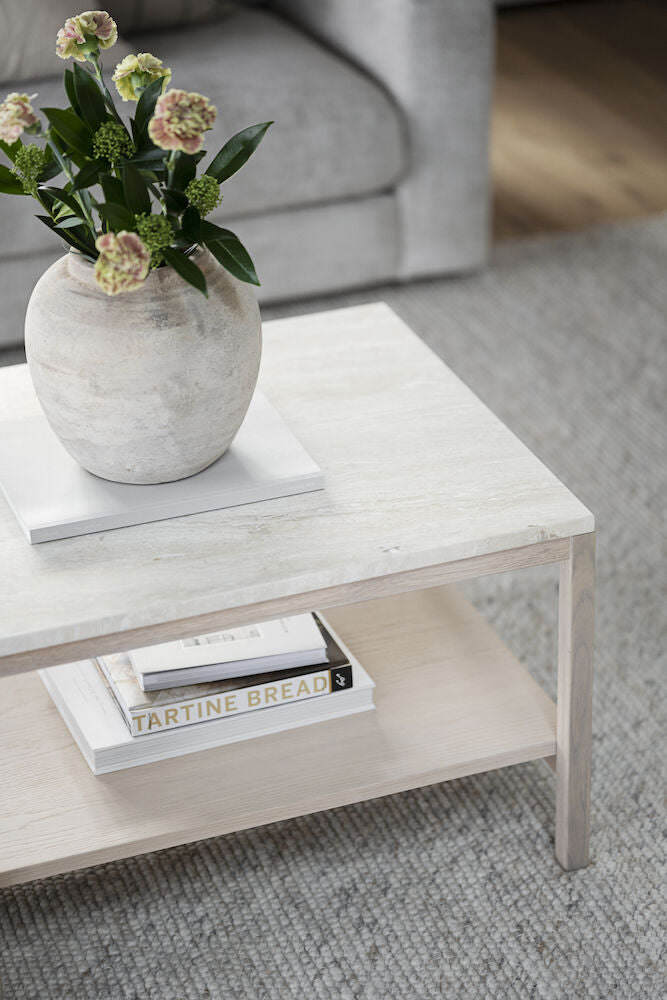 ORWEL Couchtisch Beige/Weiß pigmentiert 140x60x45cm - ZEN ZONE Furniture