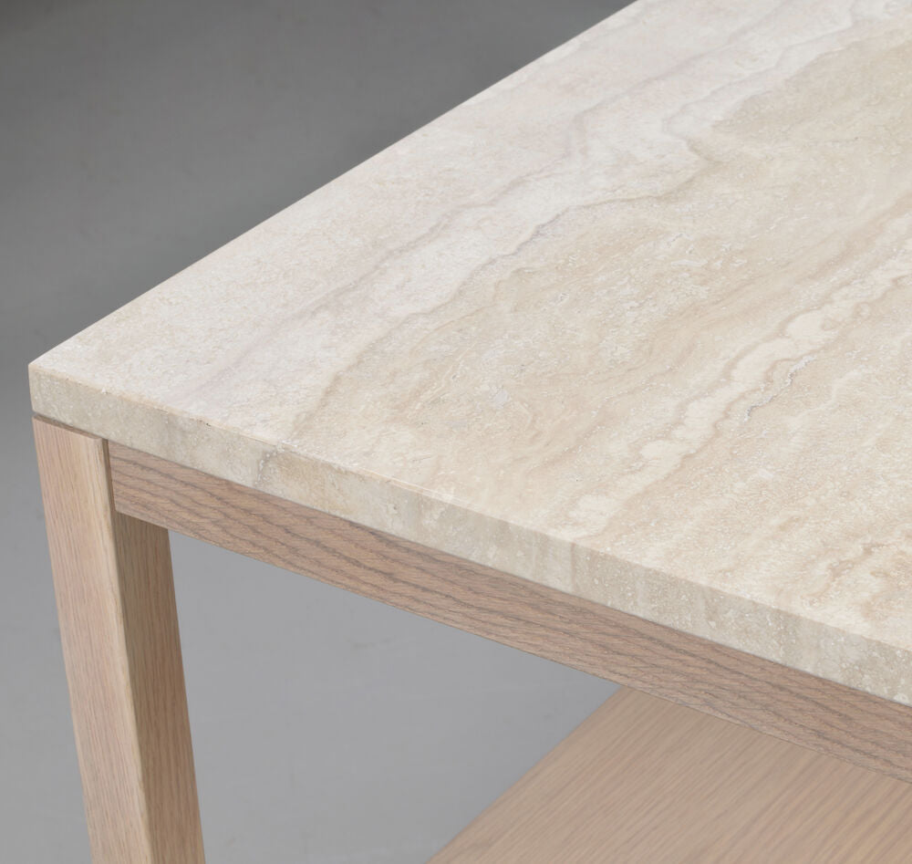 ORWEL Couchtisch Beige/Weiß pigmentiert 140x60x45cm - ZEN ZONE Furniture