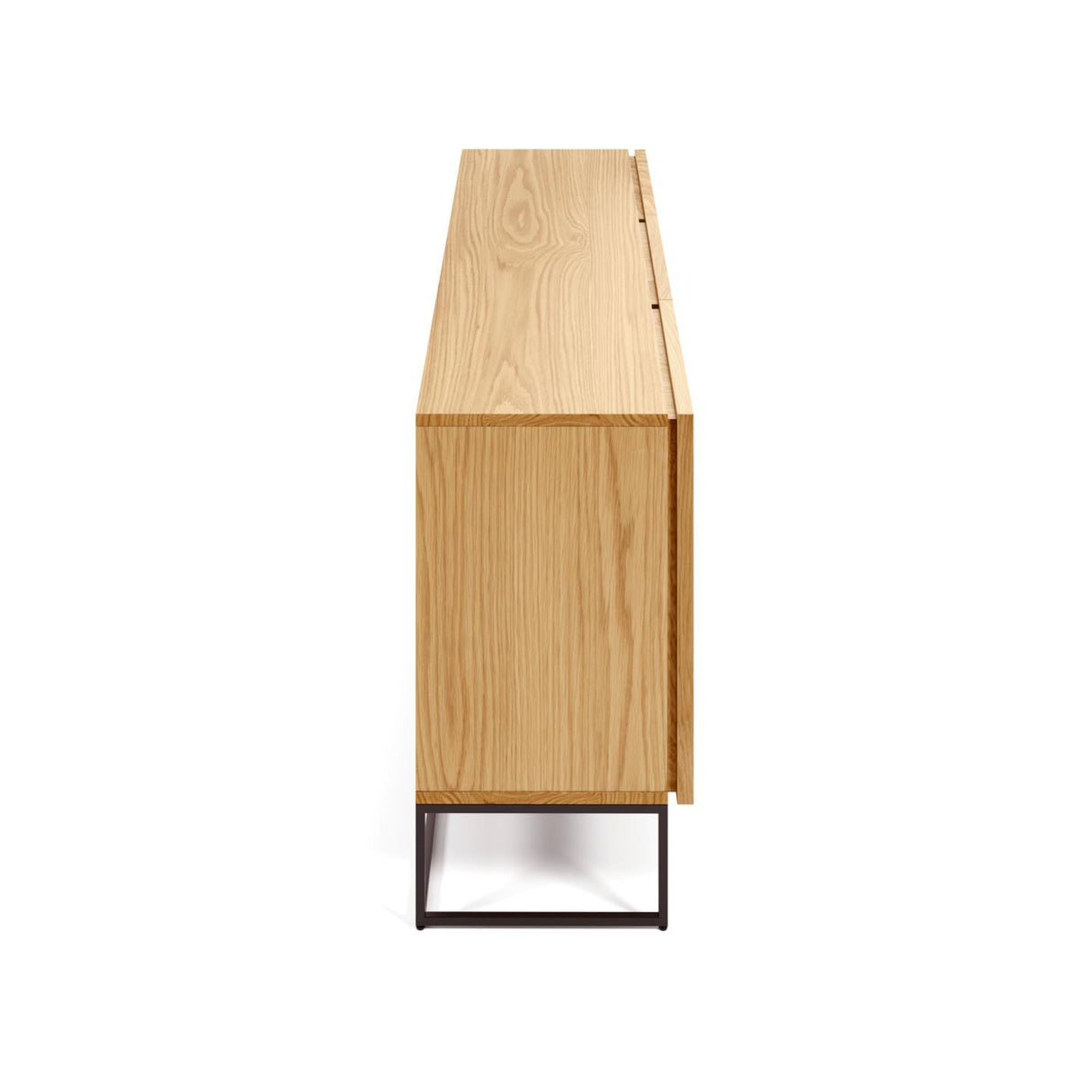 Taiana Sideboard 2 Türen 3 Schubladen Eichenfurnier Stahlgestell in Schwarz 160 x 78 cm - ZEN ZONE Furniture