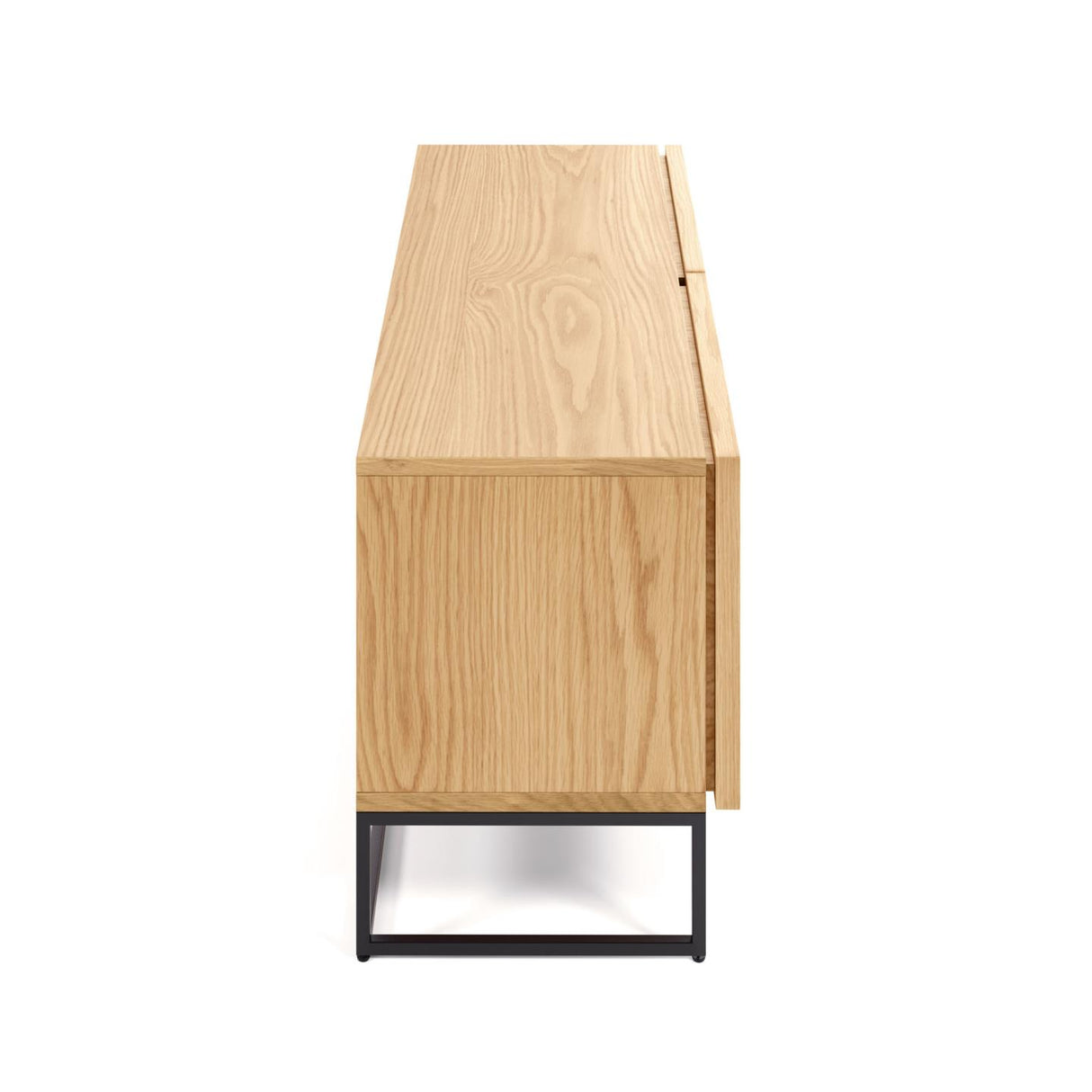 Taiana TV-Schrank 2 Türen Eichenfurnier und Stahlgestell mit schwarzem Finish 112 x 51 cm - ZEN ZONE Furniture