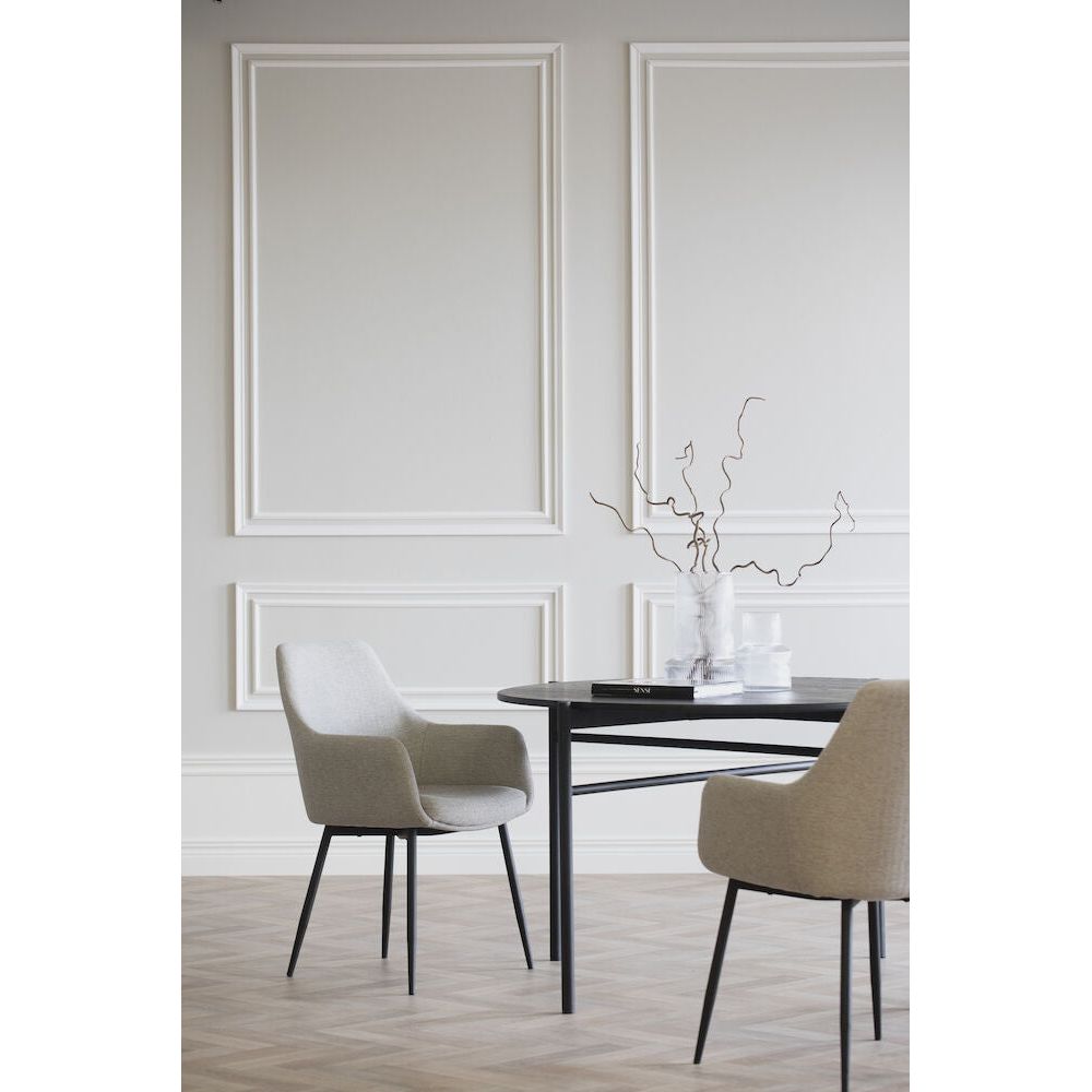 REILY Esszimmerstuhl Beige/schwarz 55x61x86cm - ZEN ZONE