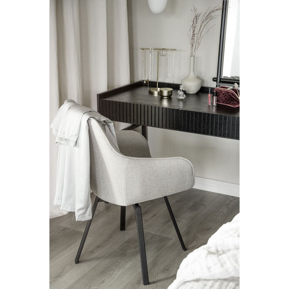 ALISON Essstuhl Beige/schwarz 58x59x89cm - ZEN ZONE Furniture