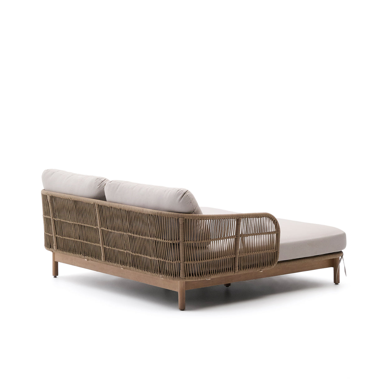 2er-Sonnenliege Catalina aus beigem Seil und massivem Akazienholz FSC 100% - ZEN ZONE Furniture