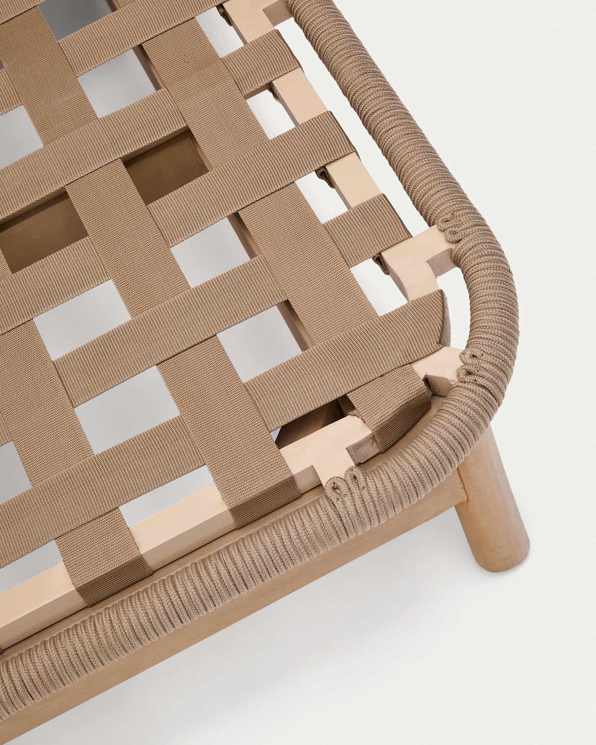 2er-Sonnenliege Catalina aus beigem Seil und massivem Akazienholz FSC 100% - ZEN ZONE Furniture