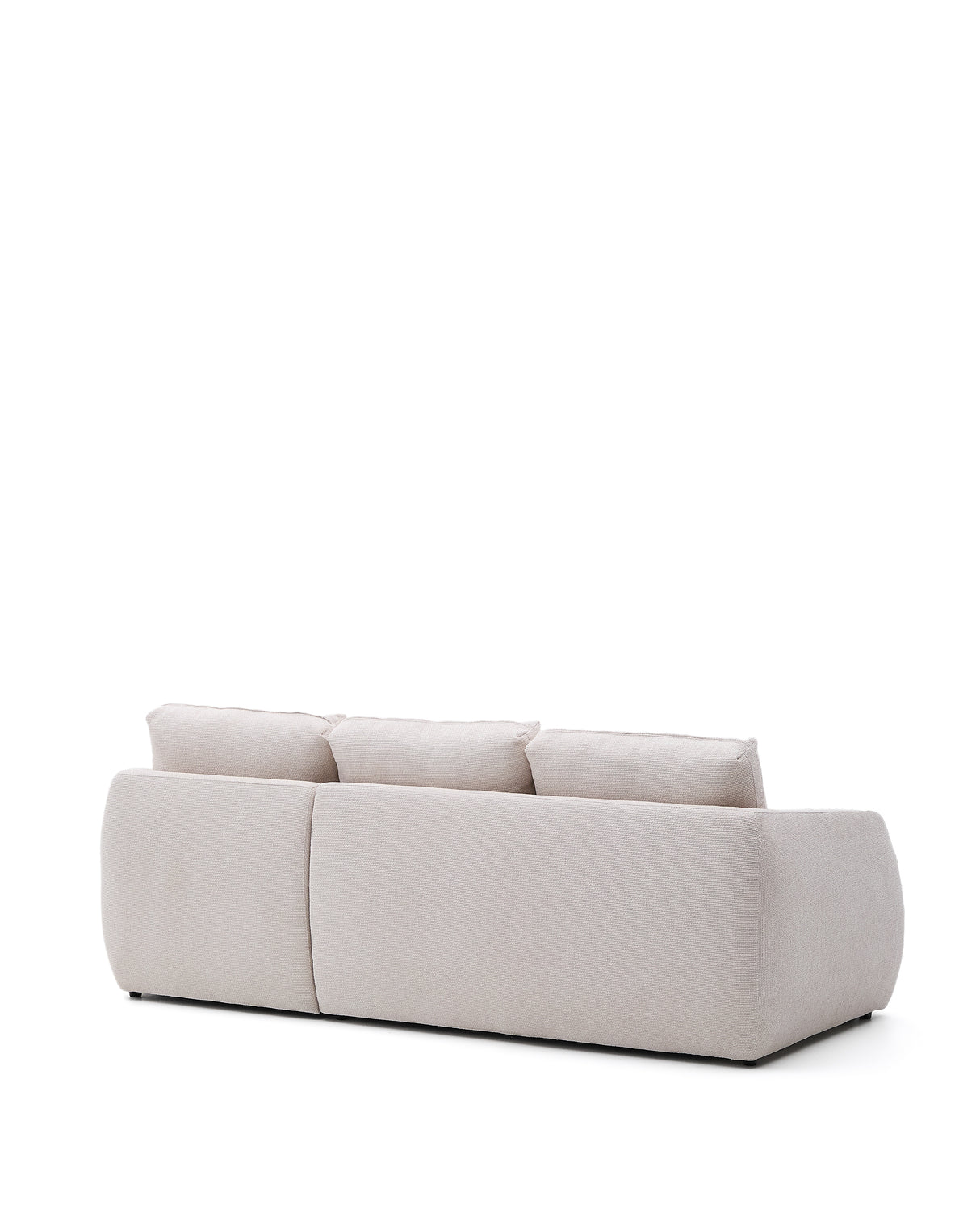 Schlafsofa Laira 3-Sitzer in Chenille mit Chaiselongue rechts ecru 246 cm FSC Mix Credit - ZEN ZONE Furniture