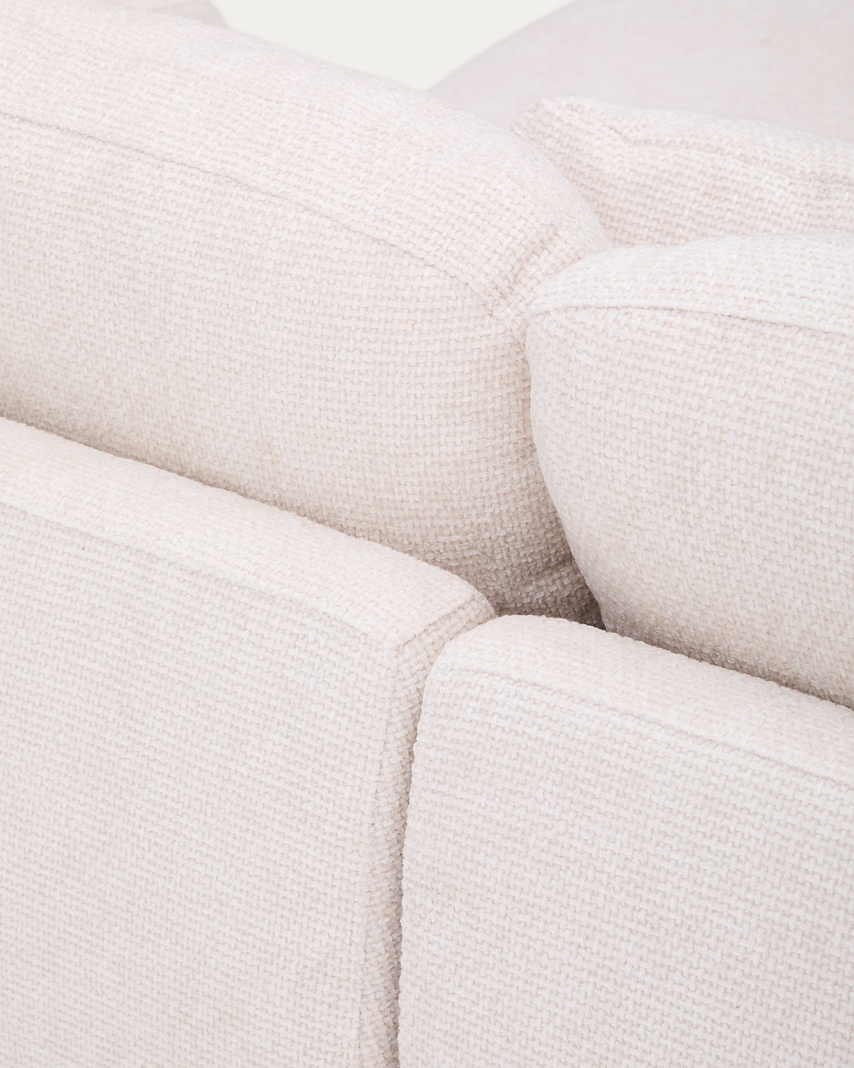 Schlafsofa Laira 3-Sitzer in Chenille mit Chaiselongue rechts ecru 246 cm FSC Mix Credit - ZEN ZONE Furniture