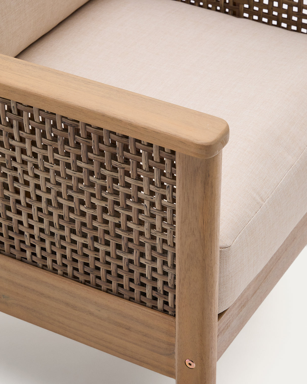 Set Alabe bestehend aus 2-Sitzer-Sofa, 2 Sesseln und Couchtisch aus Akazienholz 100% FSC - ZEN ZONE Furniture