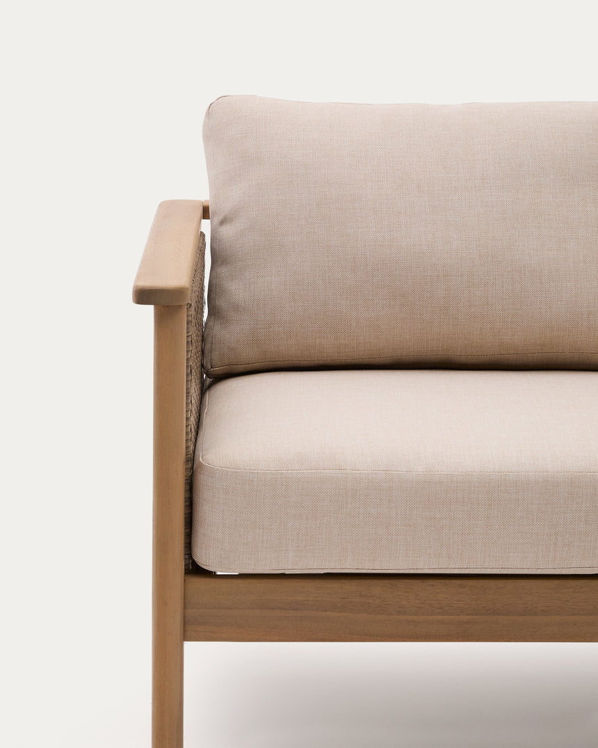 Set Alabe bestehend aus 2-Sitzer-Sofa, 2 Sesseln und Couchtisch aus Akazienholz 100% FSC - ZEN ZONE Furniture