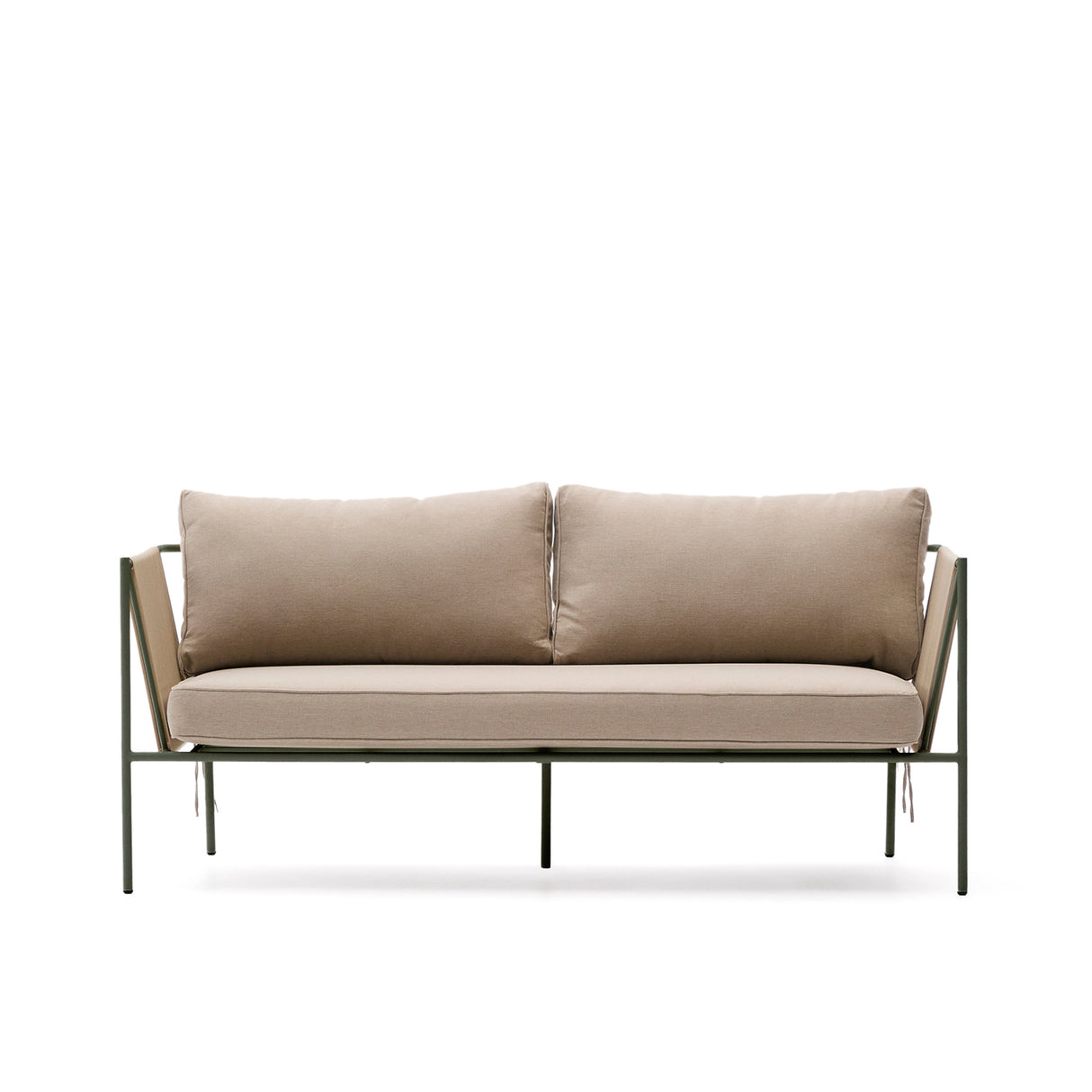2-Sitzer-Outdoor-Sofa Zivia aus écrufarbenem Seil und grün verzinktem Stahl 178 cm - ZEN ZONE Furniture