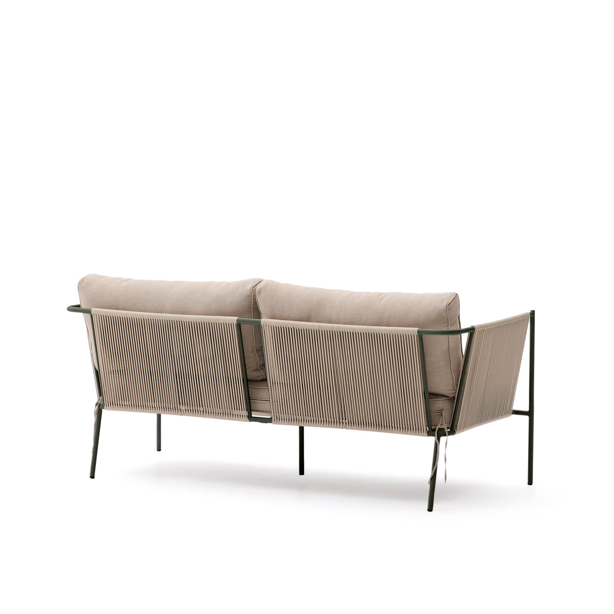 2-Sitzer-Outdoor-Sofa Zivia aus écrufarbenem Seil und grün verzinktem Stahl 178 cm - ZEN ZONE Furniture