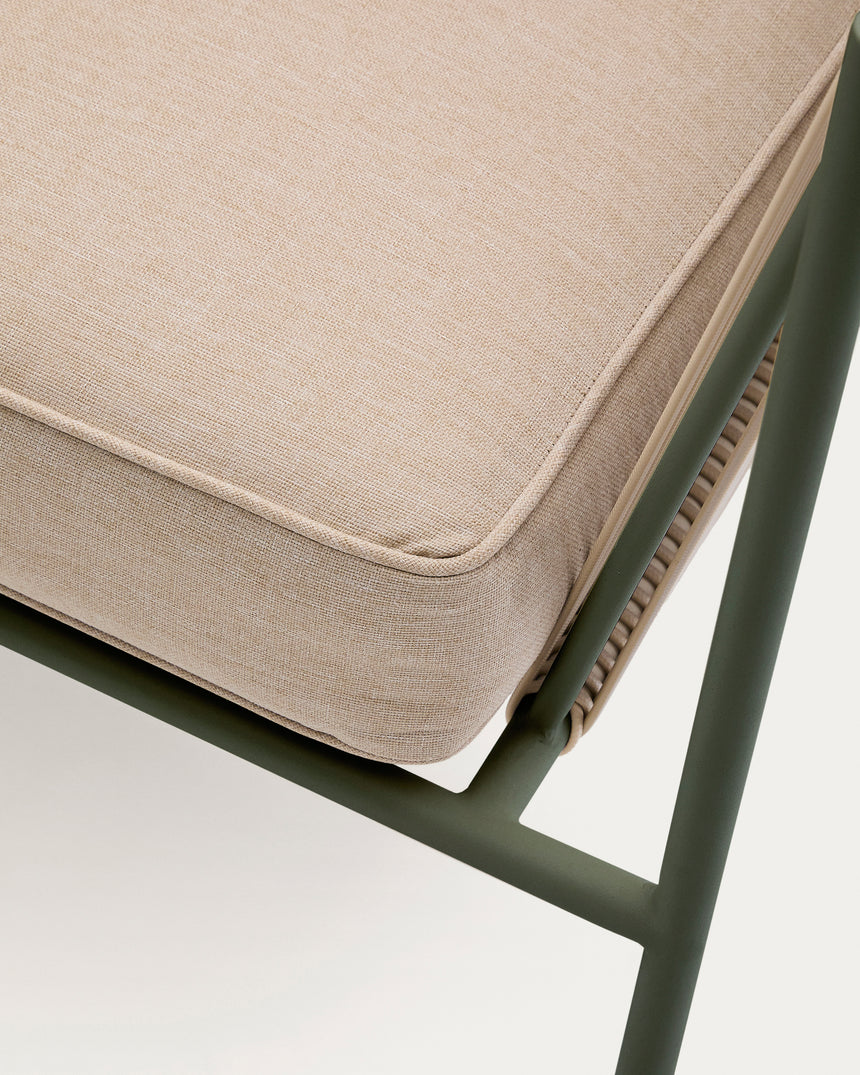 2-Sitzer-Outdoor-Sofa Zivia aus écrufarbenem Seil und grün verzinktem Stahl 178 cm - ZEN ZONE Furniture