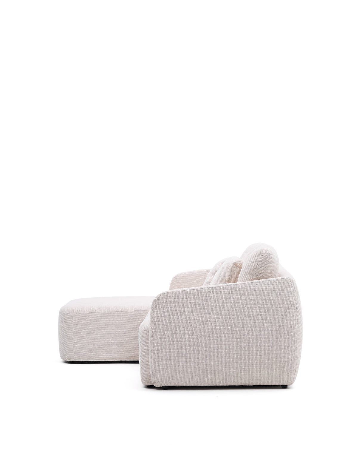 Schlafsofa Laira 3-Sitzer in Chenille mit Chaiselongue links ecru 246 cm FSC Mix Credit - ZEN ZONE Furniture