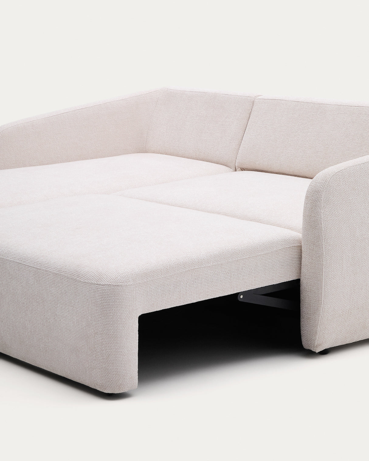 Schlafsofa Laira 3-Sitzer in Chenille mit Chaiselongue links ecru 246 cm FSC Mix Credit - ZEN ZONE Furniture