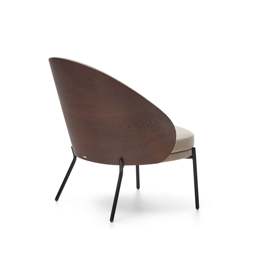 Eamy Sessel hellbraun Eschenfurnier mit Wenge-Finish und Metall in Schwarz - ZEN ZONE Furniture