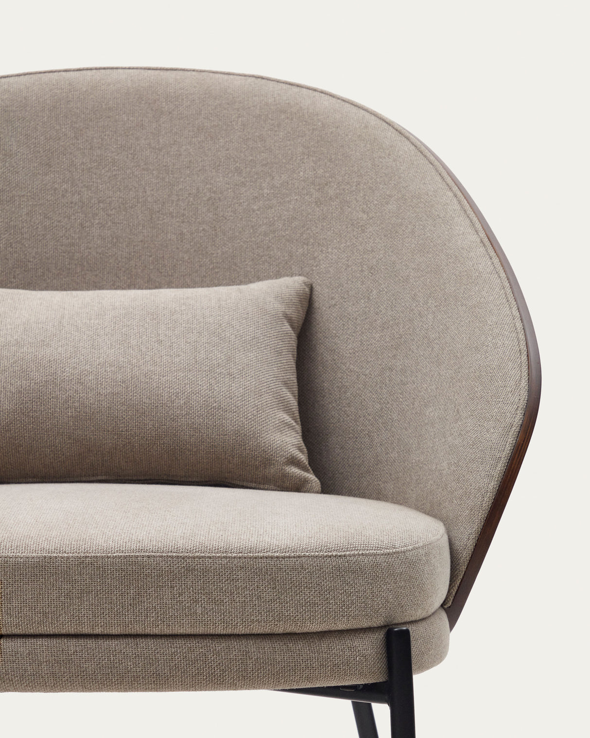 Eamy Sessel hellbraun Eschenfurnier mit Wenge-Finish und Metall in Schwarz - ZEN ZONE Furniture