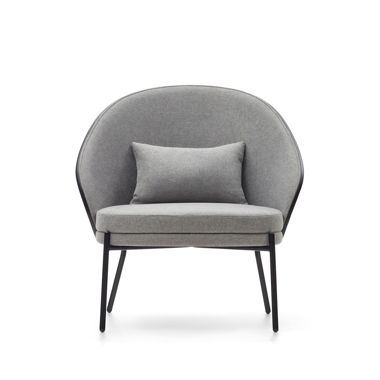 Eamy Sessel hellgrau Eschenfurnier mit schwarzem Finish und Metall in Schwarz - ZEN ZONE Furniture