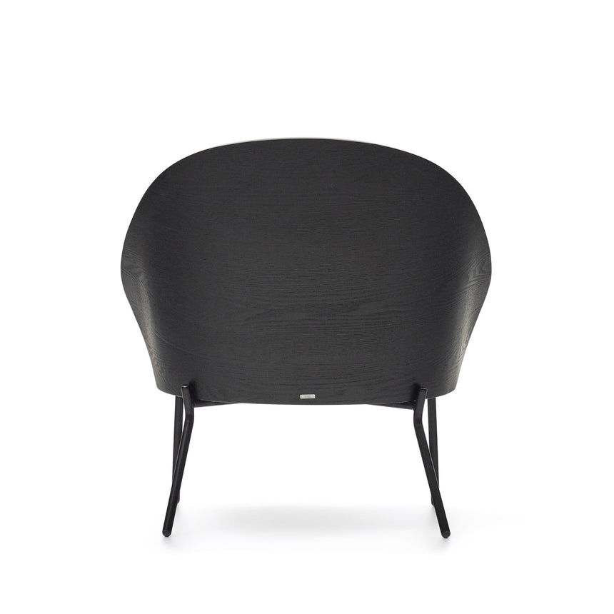 Eamy Sessel hellgrau Eschenfurnier mit schwarzem Finish und Metall in Schwarz - ZEN ZONE Furniture