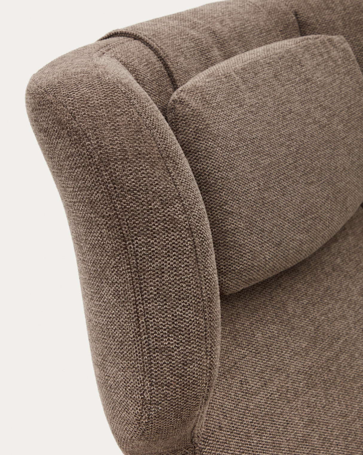Zalina Drehsessel aus hellbraunem Chenille und Stahl mit schwarzem Finish FSC 100% - ZEN ZONE Furniture