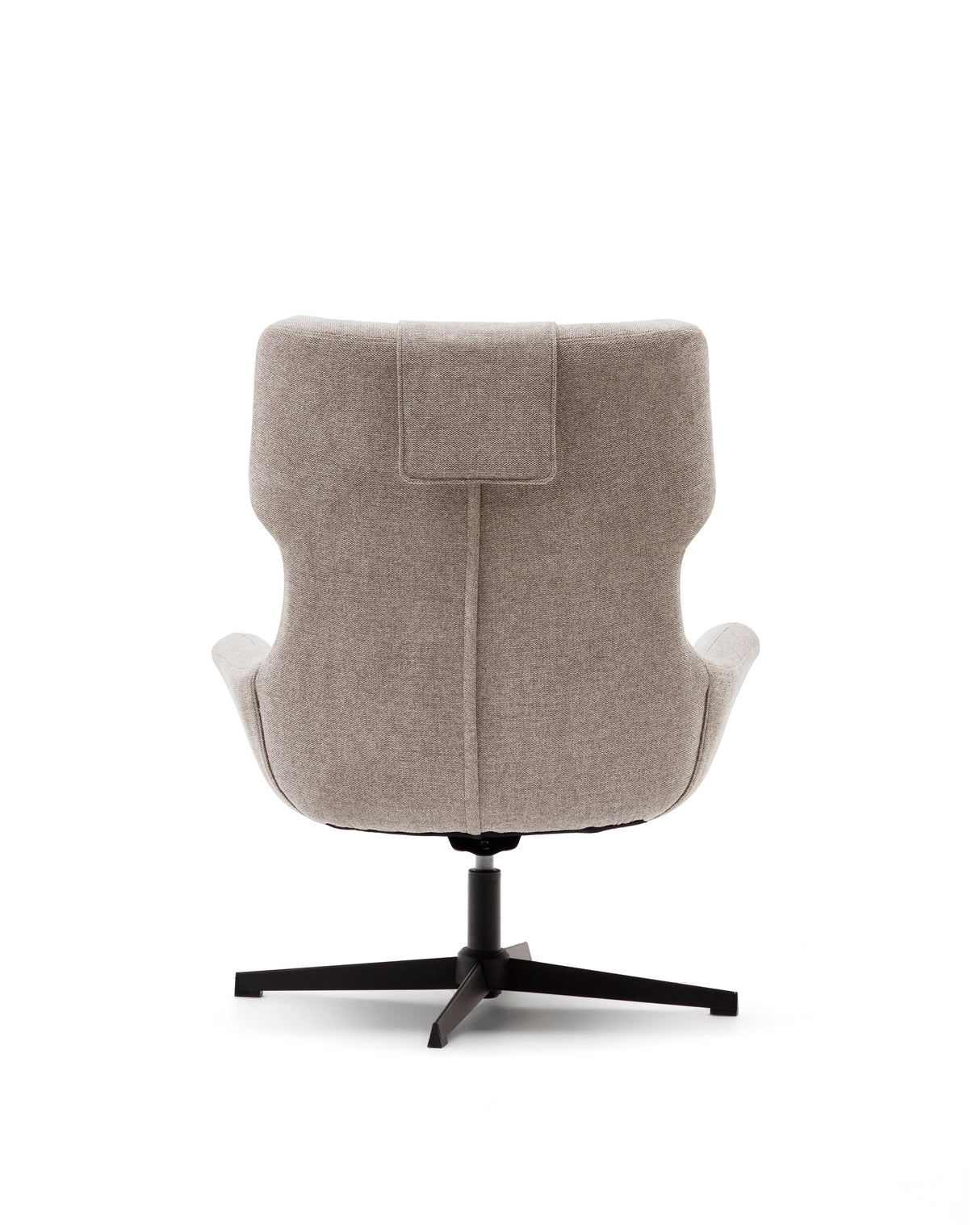 Zalina Drehsessel aus beigefarbenem Chenille und Stahl mit schwarzem Finish FSC 100% - ZEN ZONE Furniture