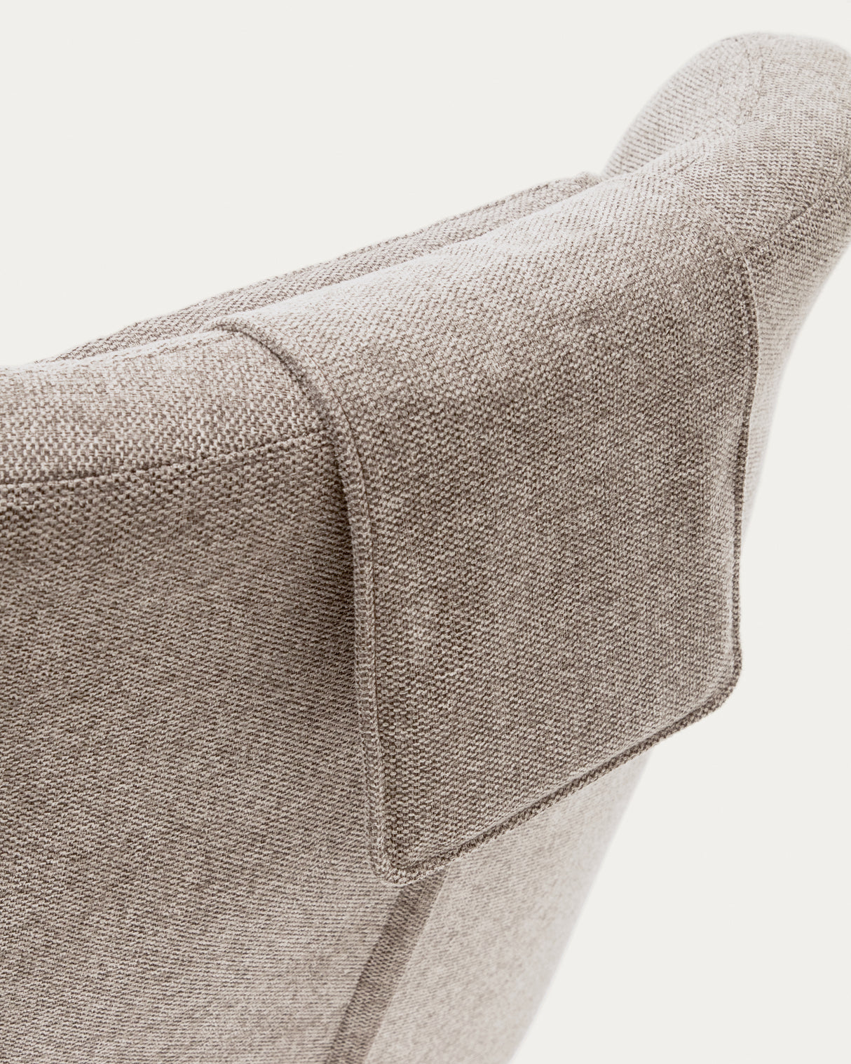 Zalina Drehsessel aus beigefarbenem Chenille und Stahl mit schwarzem Finish FSC 100% - ZEN ZONE Furniture