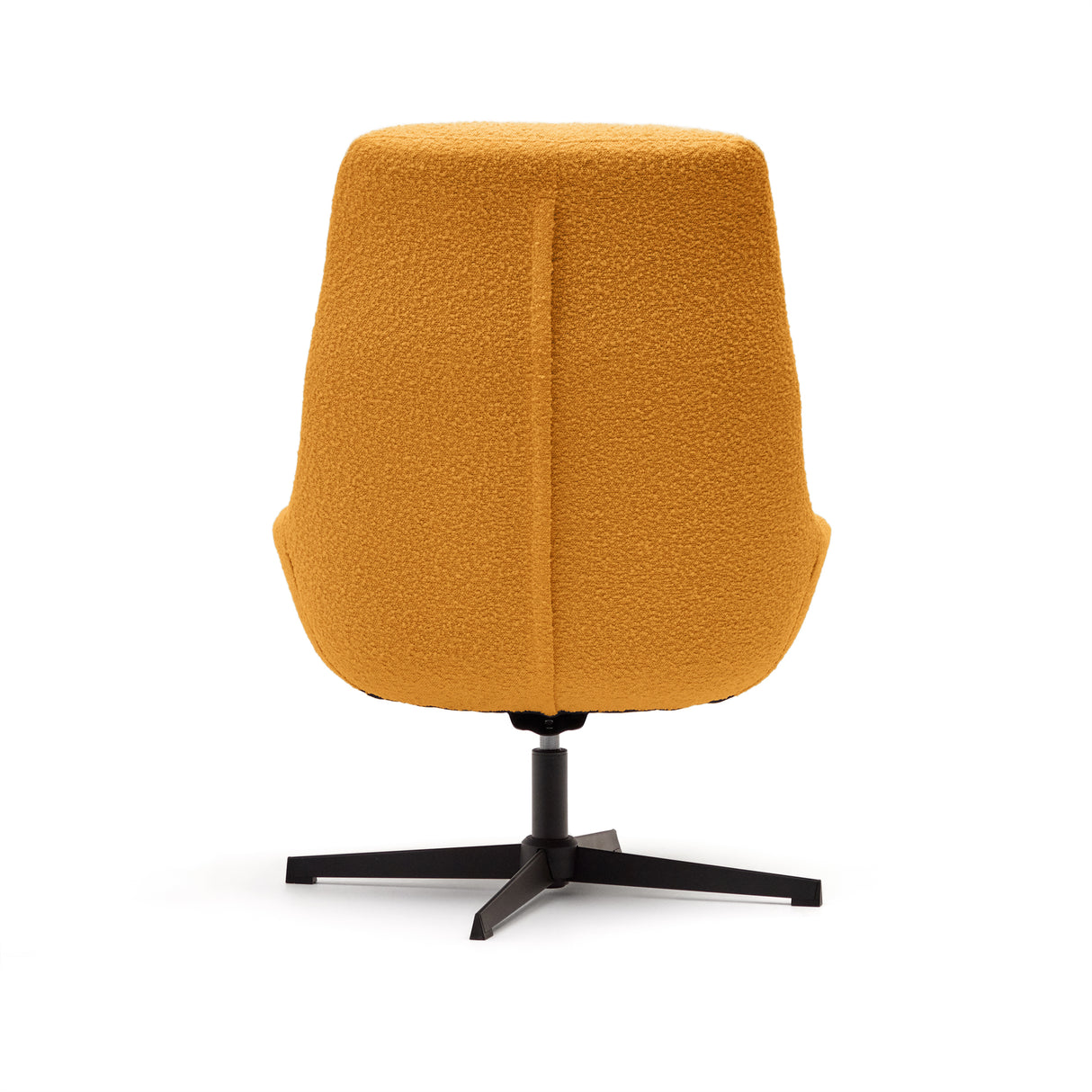 Celida Drehsessel aus senffarbenem Bouclé und Stahl mit schwarzem Finish FSC 100% - ZEN ZONE Furniture