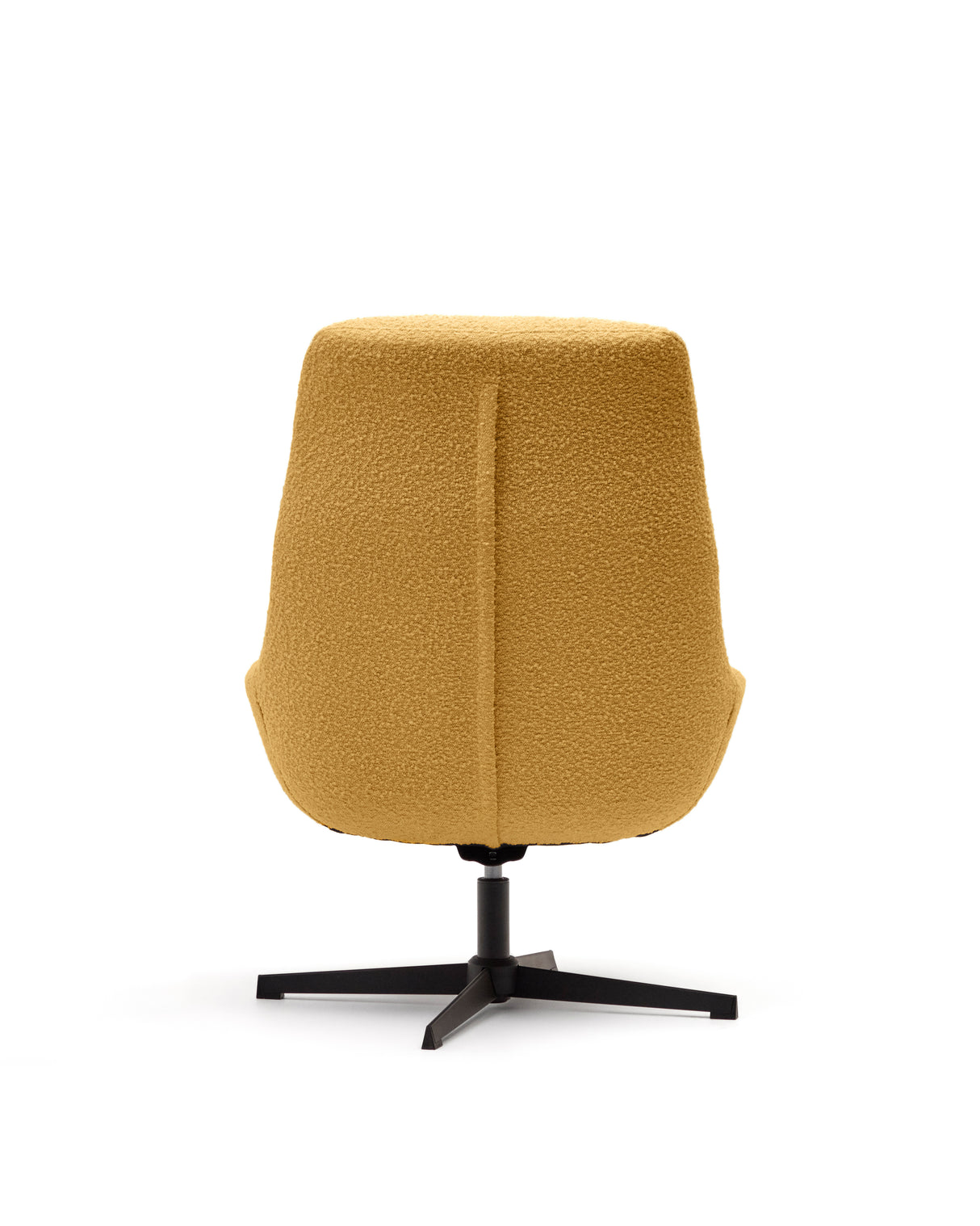Celida Drehsessel aus senffarbenem Bouclé und Stahl mit schwarzem Finish FSC 100% - ZEN ZONE Furniture