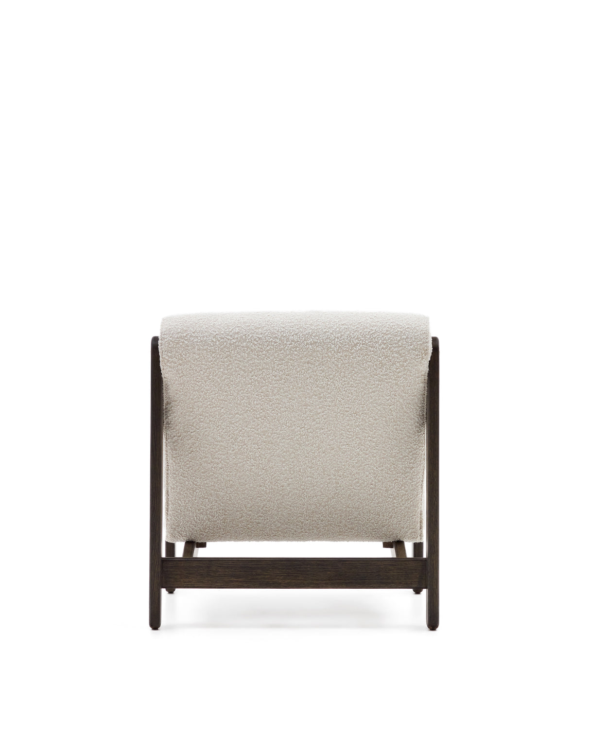 Sessel Magira weißes Bouclé und massives Eichenholz mit dunklem Finish - ZEN ZONE Furniture