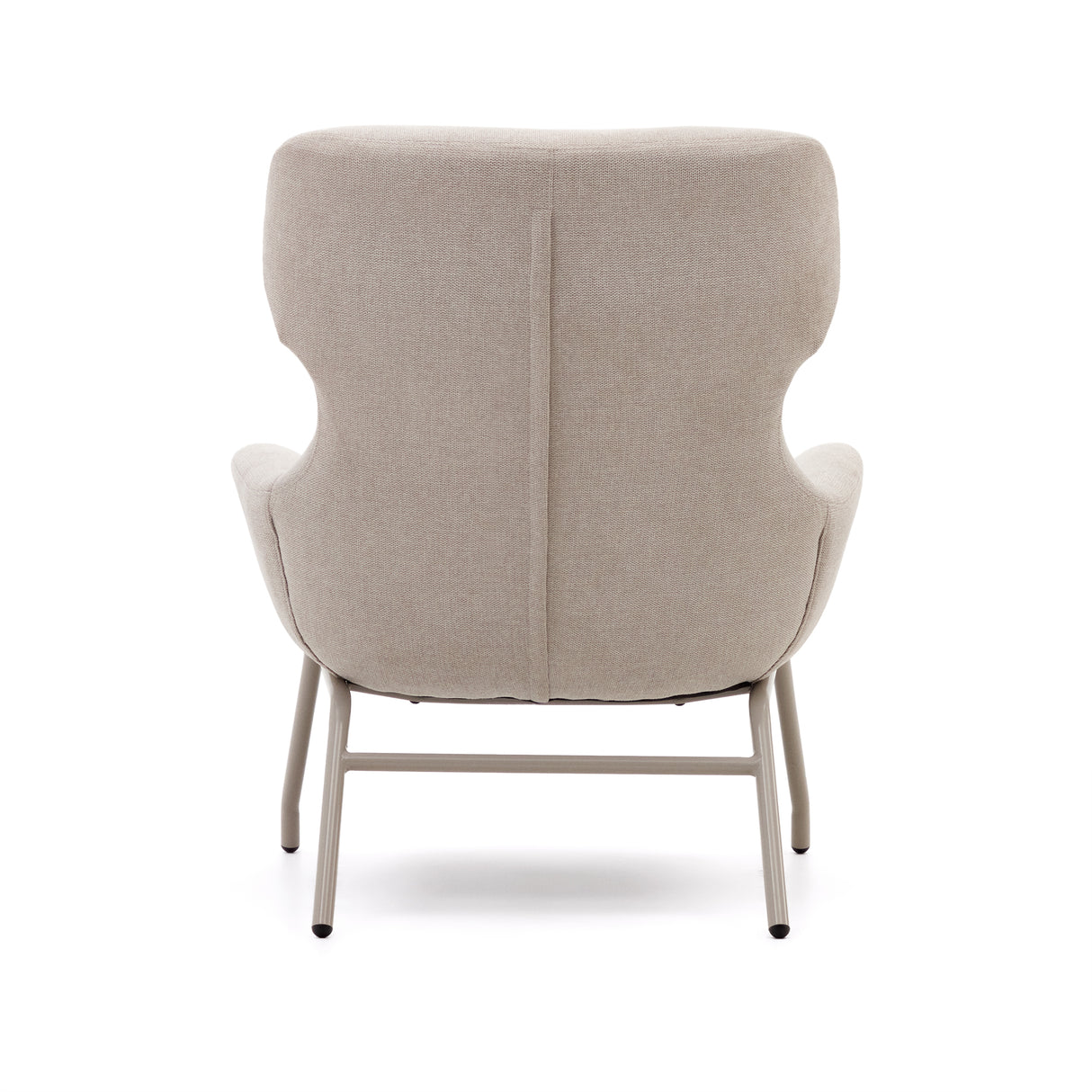 Belina Sessel aus Chenille in Beige und Stahl mit weißem Finish FSC 100% - ZEN ZONE Furniture