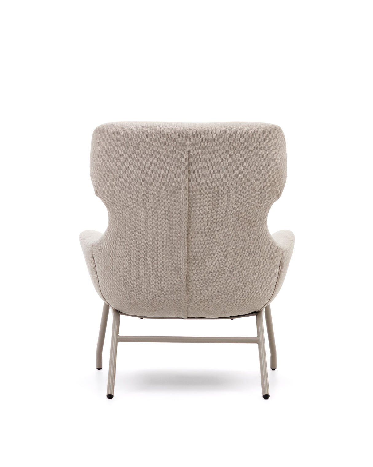Belina Sessel aus Chenille in Beige und Stahl mit weißem Finish FSC 100% - ZEN ZONE Furniture
