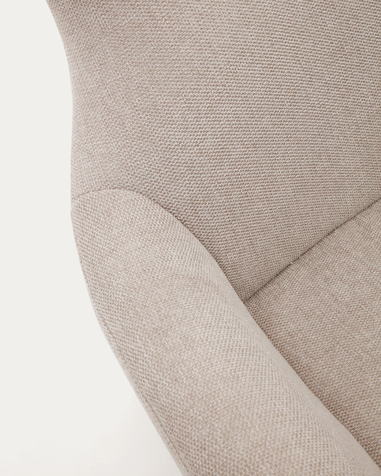 Belina Sessel aus Chenille in Beige und Stahl mit weißem Finish FSC 100% - ZEN ZONE Furniture