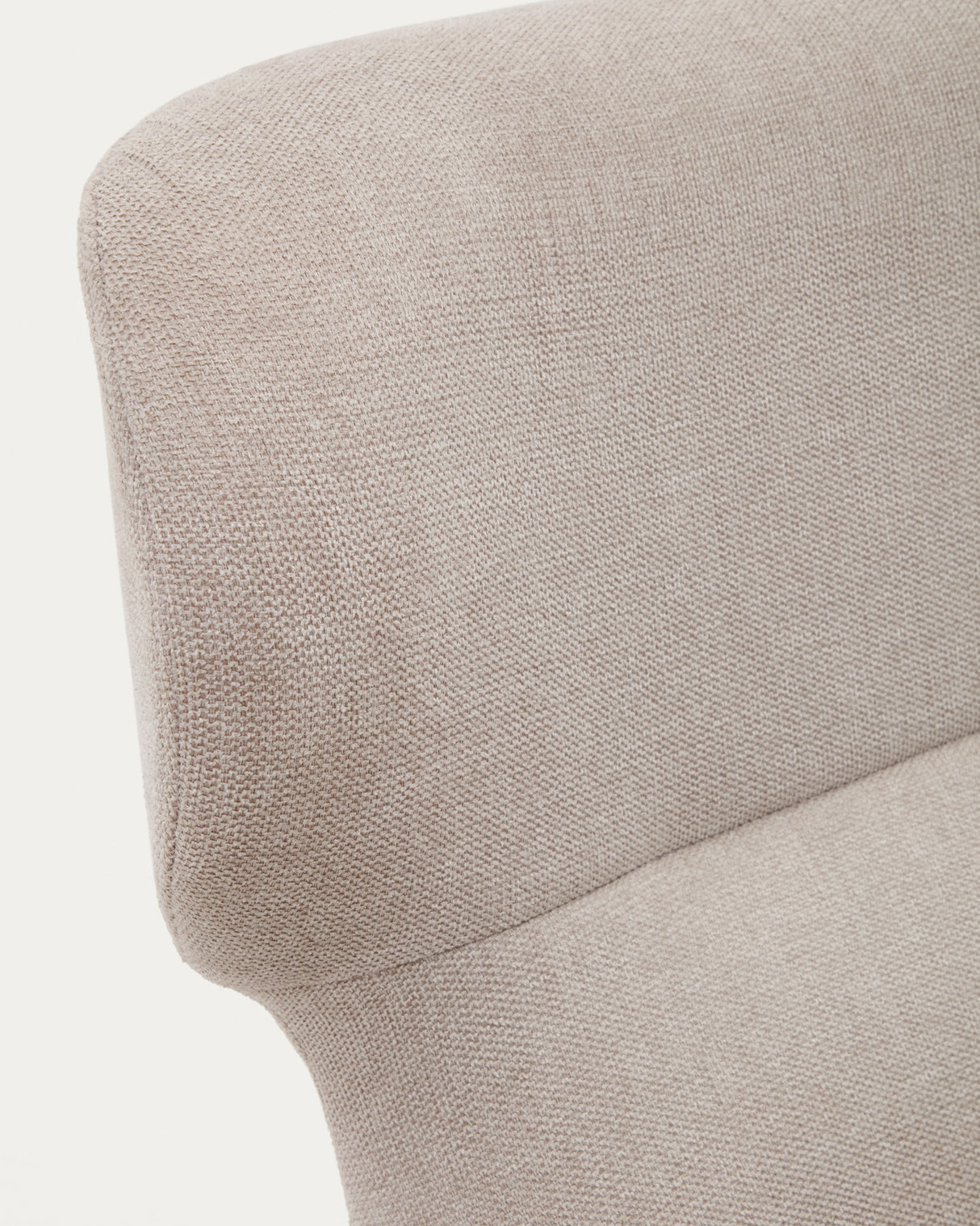 Belina Sessel aus Chenille in Beige und Stahl mit weißem Finish FSC 100% - ZEN ZONE Furniture