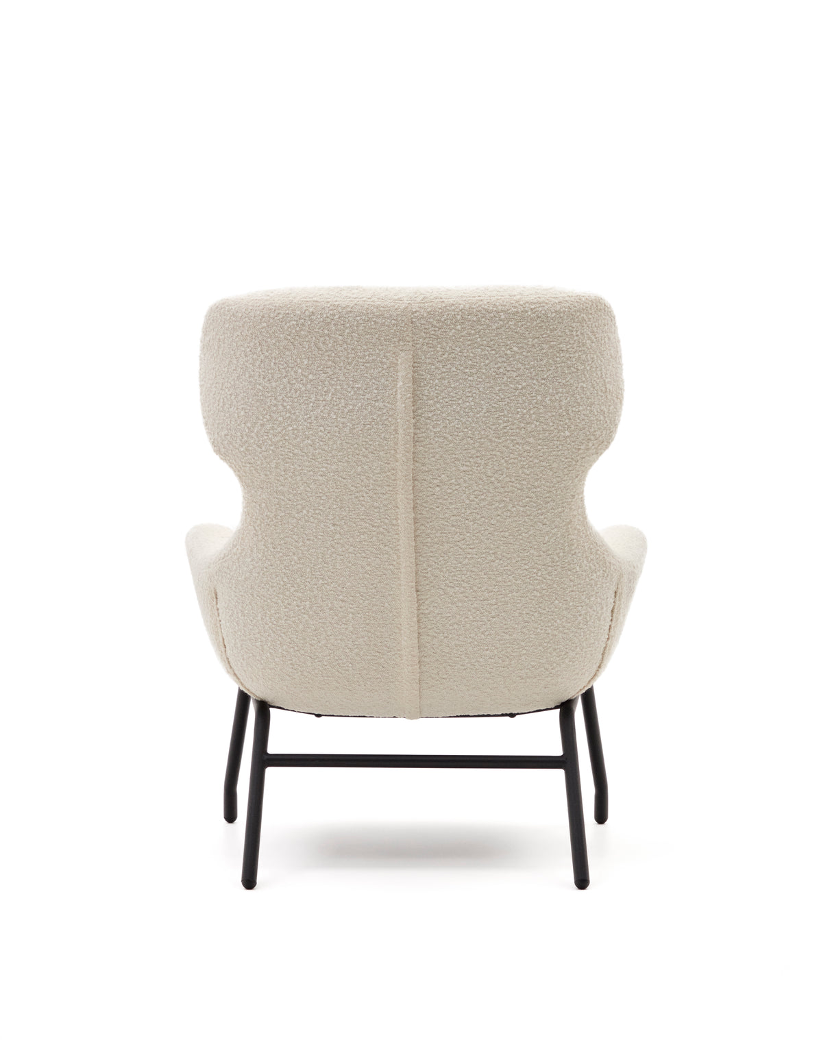 Belina Sessel aus weißem Bouclé und Stahl mit schwarzem Finish FSC 100% - ZEN ZONE Furniture