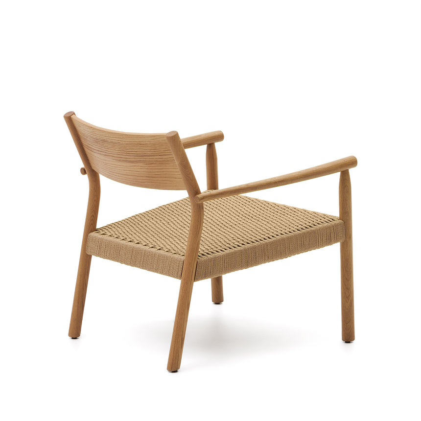 Yalia Sessel massives Eichenholz mit natürlichem Finish und Sitz aus Papierseil 100% FSC - ZEN ZONE Furniture