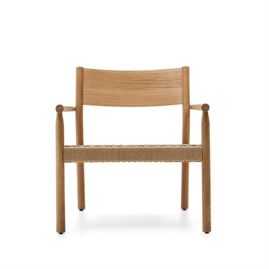 Yalia Sessel massives Eichenholz mit natürlichem Finish und Sitz aus Papierseil 100% FSC - ZEN ZONE Furniture