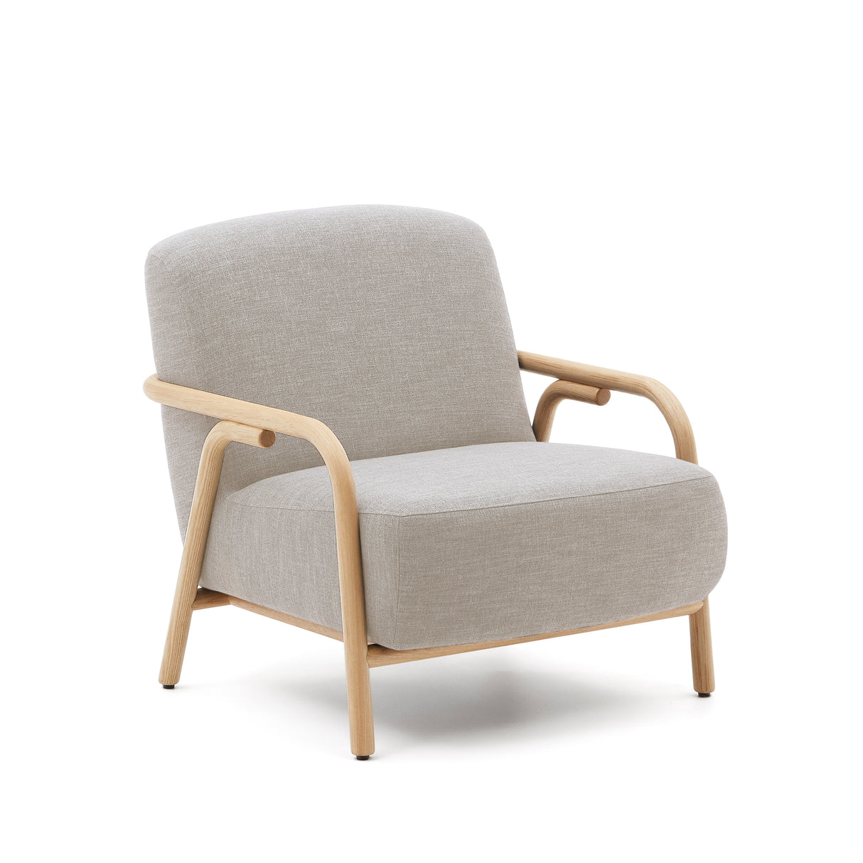 Sessel Sylo beige aus massivem Eschenholz FSC 100% - ZEN ZONE Furniture