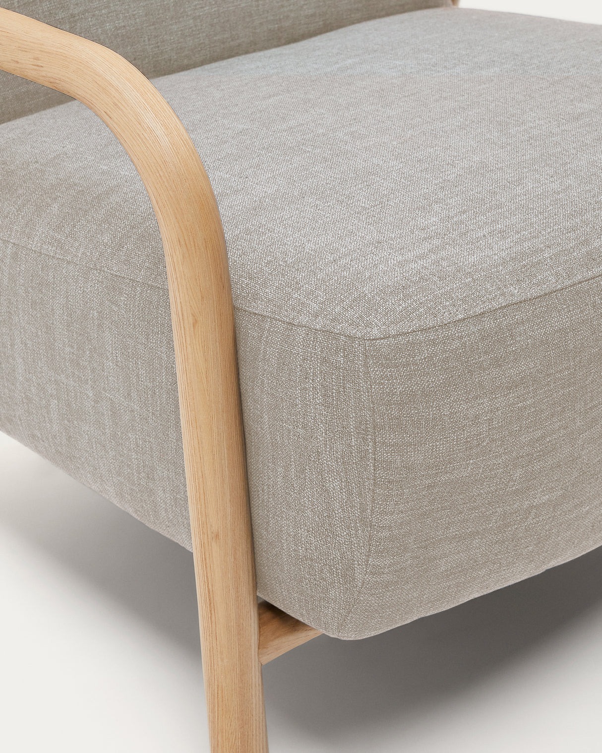 Sessel Sylo beige aus massivem Eschenholz FSC 100% - ZEN ZONE Furniture