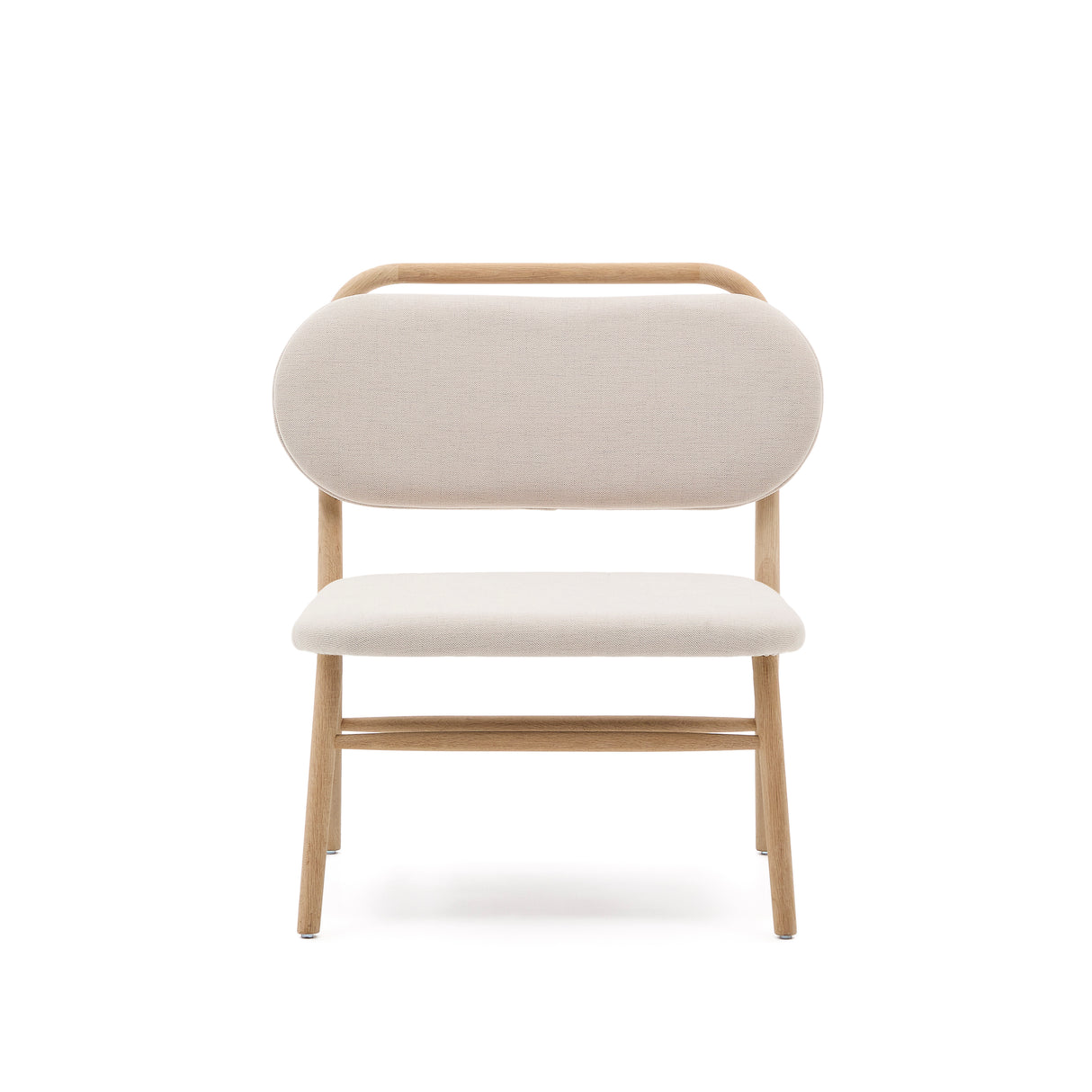 Sessel Helda aus beigefarbenem Chenille und massivem Eichenholz FSC Mix Credit - ZEN ZONE Furniture