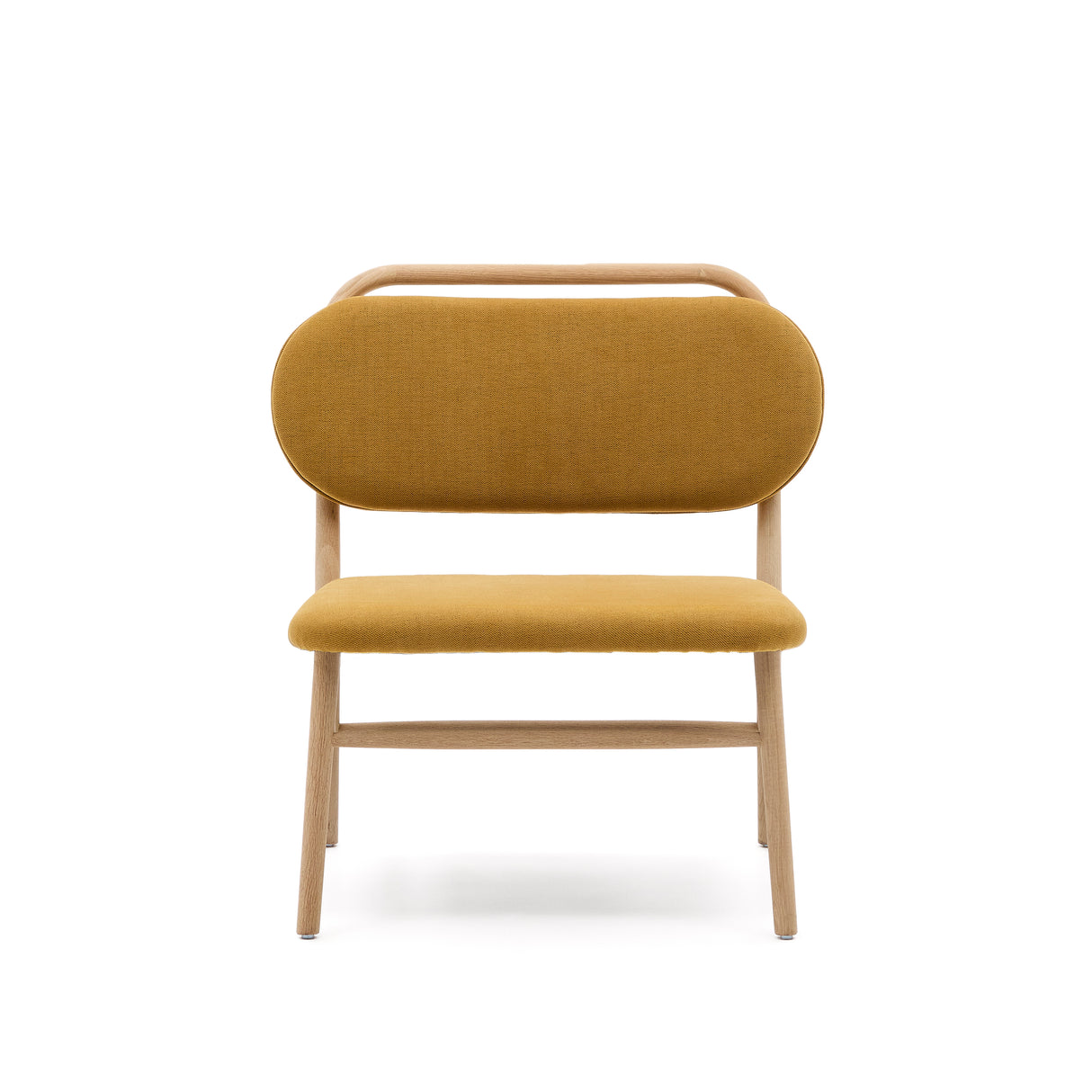 Sessel Helda aus senfgelbem Chenille und massivem Eichenholz FSC Mix Credit - ZEN ZONE Furniture