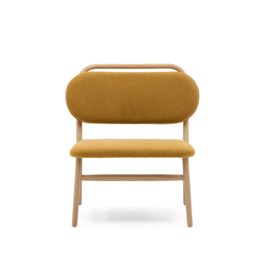 Sessel Helda aus senfgelbem Chenille und massivem Eichenholz FSC Mix Credit - ZEN ZONE Furniture
